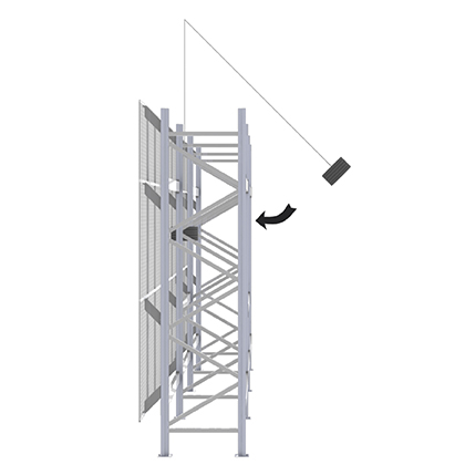 Illustration of a pendulum impact test.