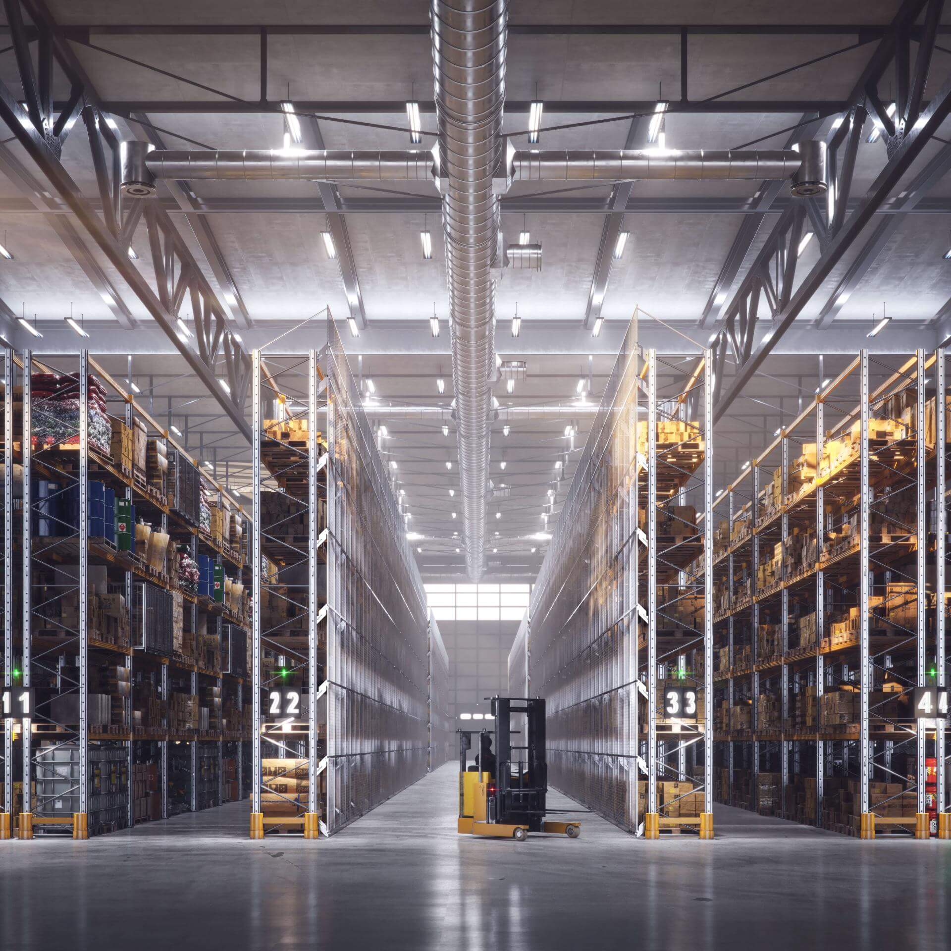 Warehouse partitioning site with Troax products.