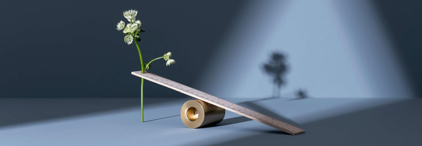 Flower and ruler