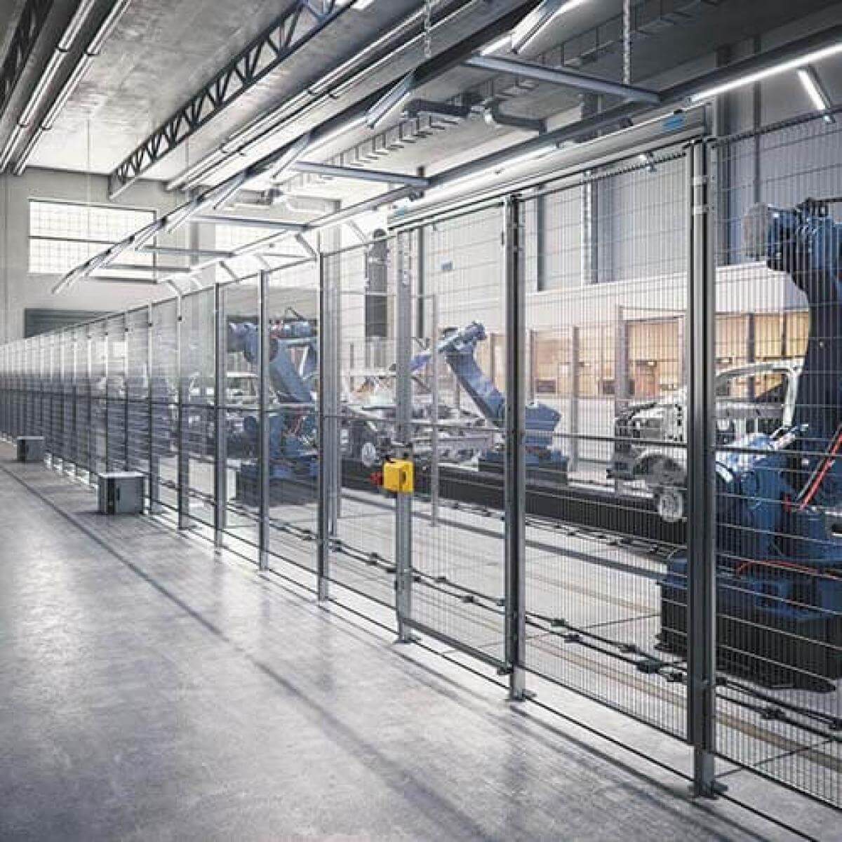Machine guard product showcased in a industrial environment